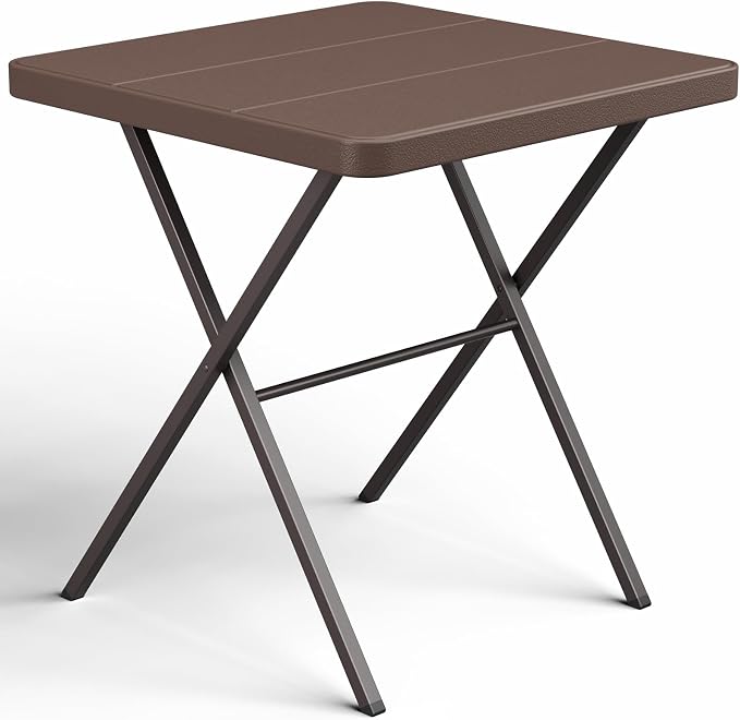 Folding Table, 27 Inch Square Folding Table, No Assembly Portable Camping by FoldingFurniture