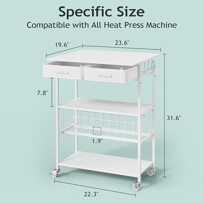 Homsorout Movable Heat Press Table - Image 2