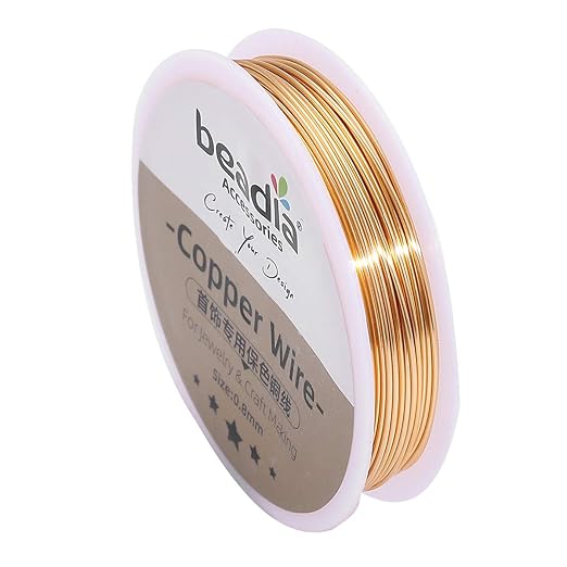 KC Gold Copper Wire 0.8mm Bead Cord for Bracelet Necklace Charm Beading Jewelry Making 9yard