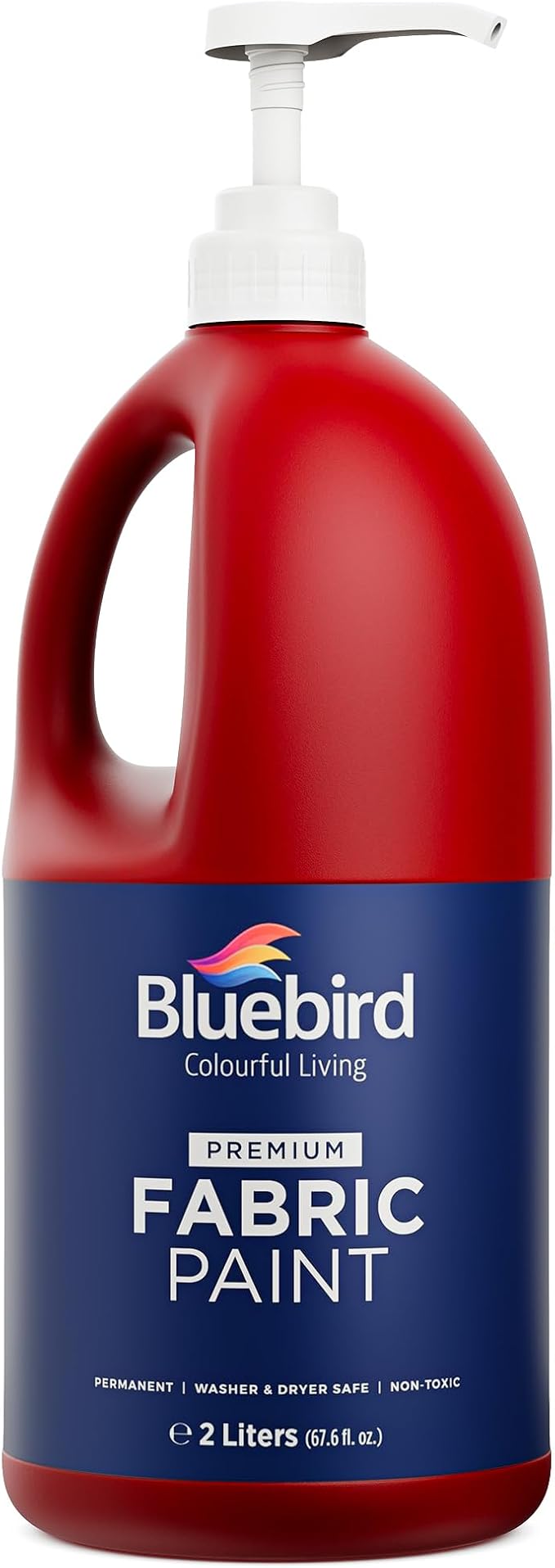 BLUEBIRD Fabric Paint, Blood Red, 67.6 Fl Oz, Permanent Fabric Paints by BluebirdArts