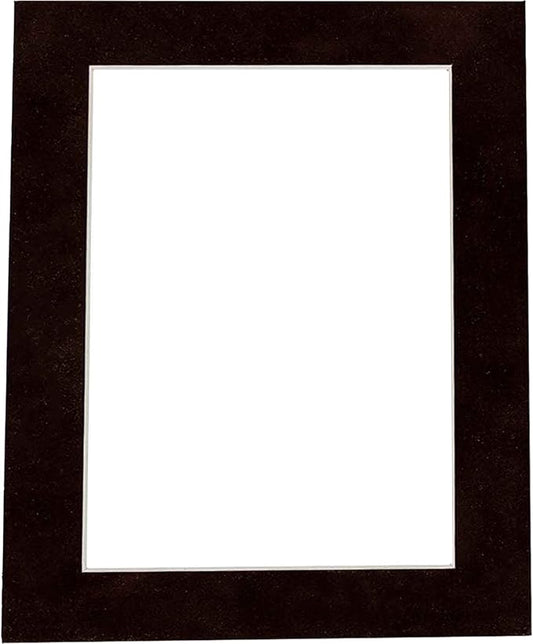 11x14 Mat Bevel Cut for 8.5x11 Photos - Acid Free Black Suede Precut Matboard With Backing Board and Crystal Clear, Self Seal Mat Bag - For Pictures, Framing - 4-ply Thickness