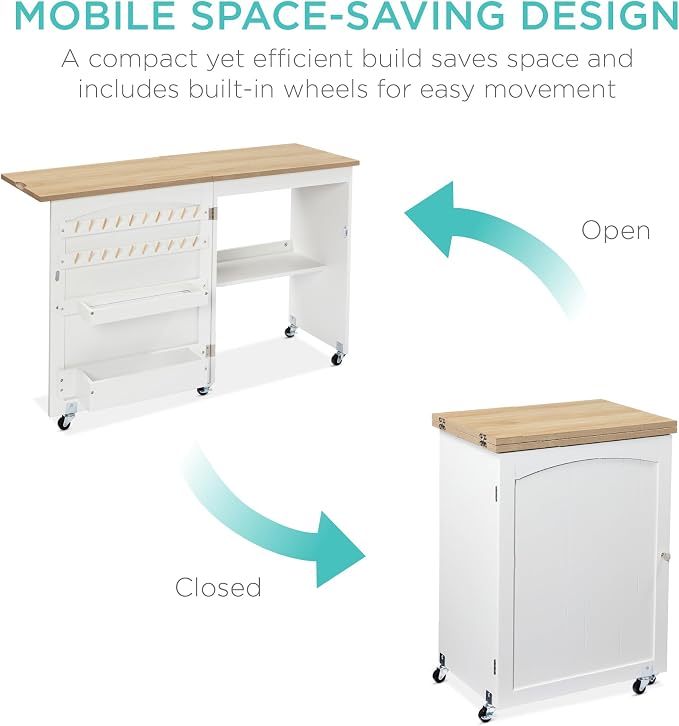 Best Choice Products Folding Sewing Table Multipurpose Craft Station & Side Desk - Image 5