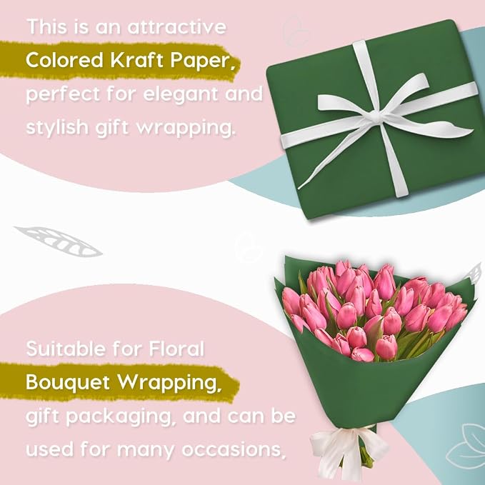 PerkHomy Dark Green Kraft Paper Roll 36" x 1 - Image 4