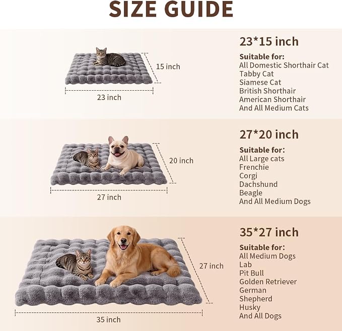 Self-Warming Dog Bed, Plush Faux Fur Mat - Image 9