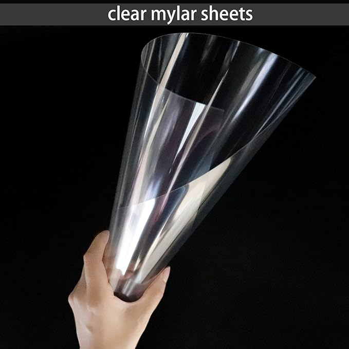 24 Pack 4 Mil Clear Mylar Stencil Sheets, 12" x 12" Blank Reusable Plastic Template Sheets for Cricut, Laser Cutting, Gyro-Cut Tool Template Material