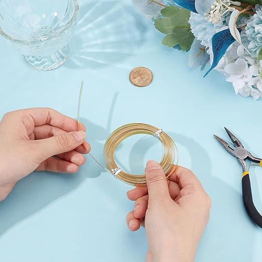 BENECREAT 19.7 Ft 30Gauge Brass Flat Bezel Wire, 5mm Wide Flat Jewelry Craft Wire for DIY Jewelry Craft Making Gem Wrapping