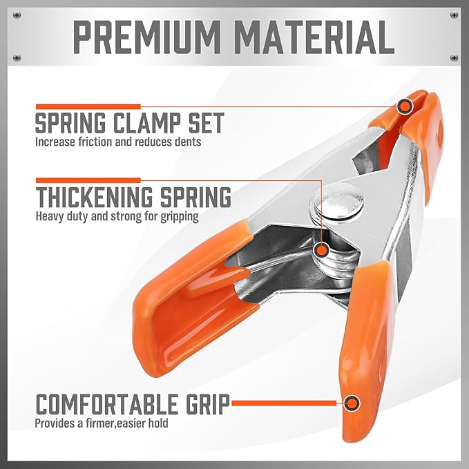HORUSDY 32-Piece 2" inch Small Spring Clamp, Spring Metal Spring Clamps - Image 3
