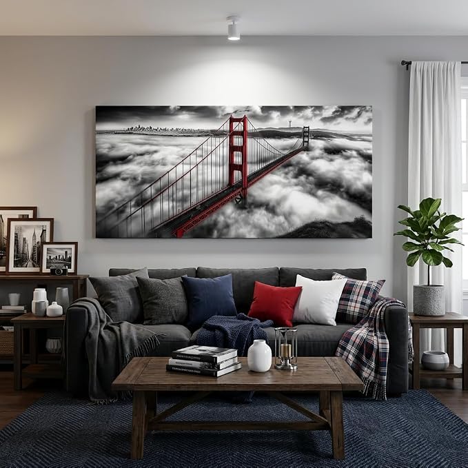 ZESTRILIA San Francisco Golden Gate Bridge Wall Art, Decor - Image 2