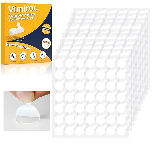 Double Sided Sticky Tack – 490pcs Easy to Peel Sticky Dot,Clear Removable Balloon Glue Poster Dots for Crafts, Posters, Balloons, and DIY Projects