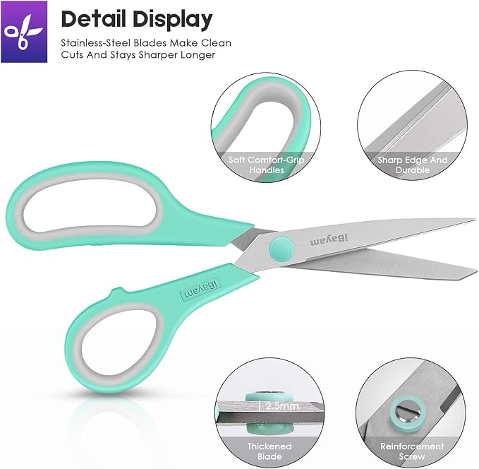 iBayam 8" Heavy Duty Scissors All Purpose - Image 3