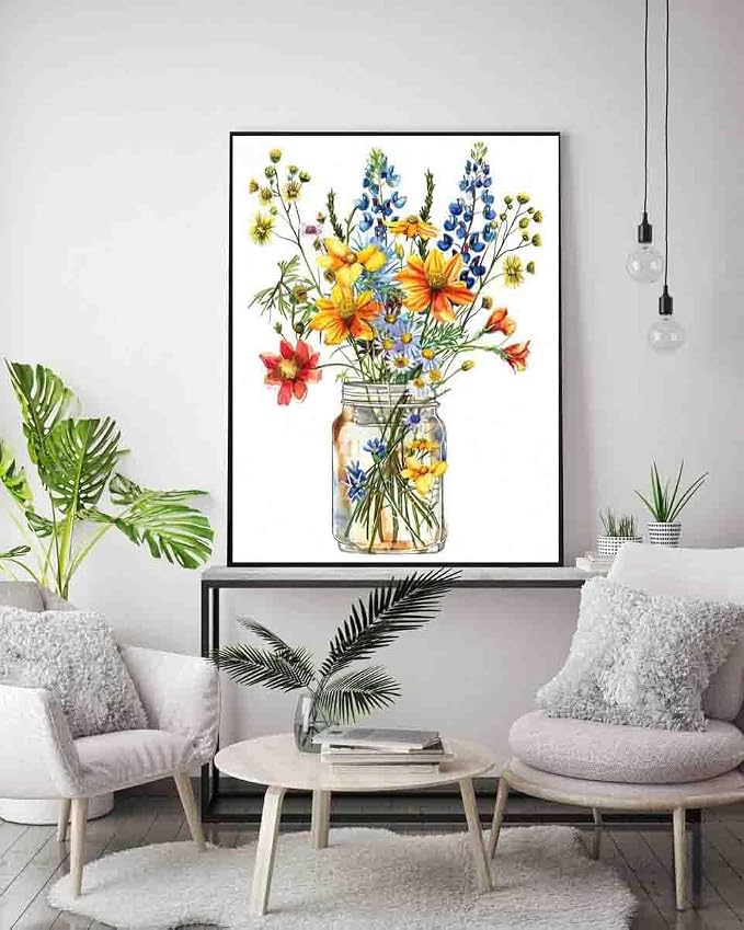 DYAIANGMU Stamping Cross Stitch Kit, Flower Cross Stitch Kit - Image 3