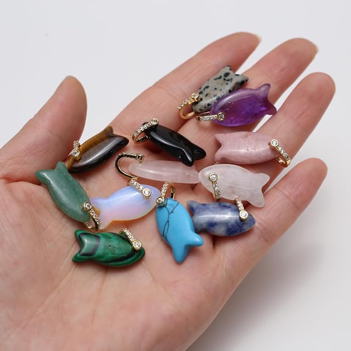 LE SKY Natural Stone Pendants Healing Crystal Gemstones - Image 3