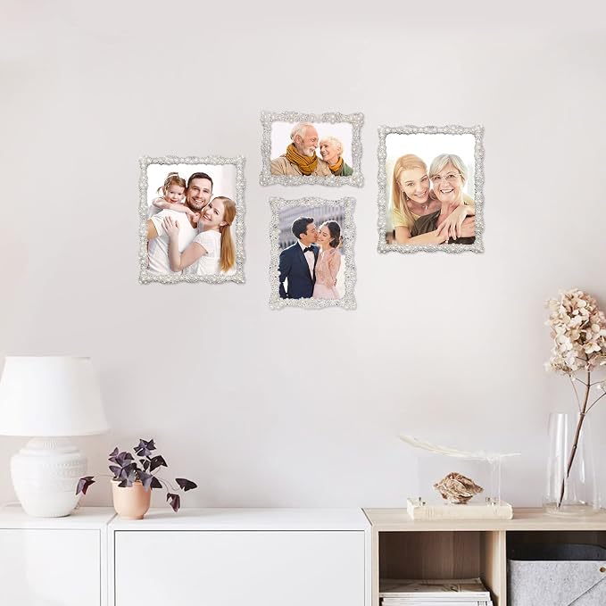 DIKAR 4x6 Picture Frame with Rhinestones and Pearls - Image 7