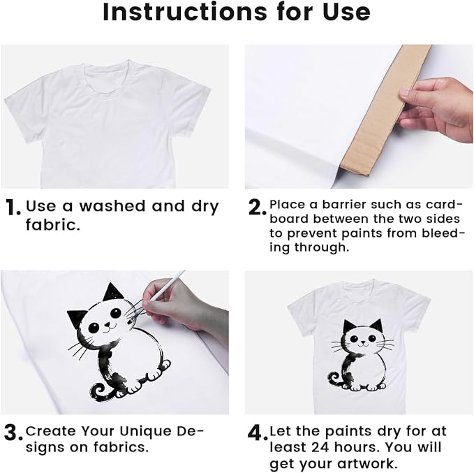 ARTME Black Fabric Paint, 8.45 oz Fabric Paint - Image 5