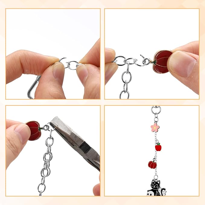 Liliaafar 96 Set Keychain Making Kit Gold Silver Metal Keychain Clips - Image 6