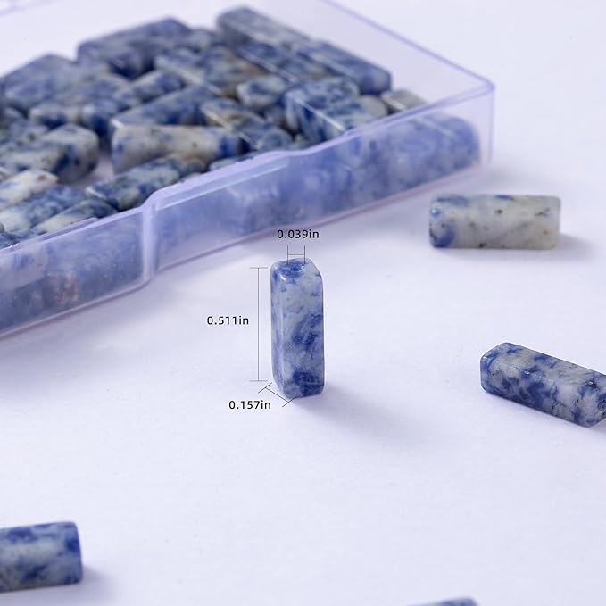 Natural Blue Sodalite Rectangle Tube Beads 4x13mm 38cm/str Loose Semi Gemstone Stone Beads for Making Bracelets Necklace Earrings