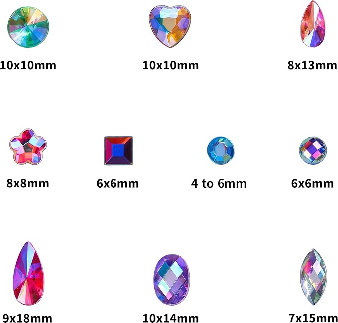 1000 Pcs Crystal AB Colorful Jewels Gems - Image 2