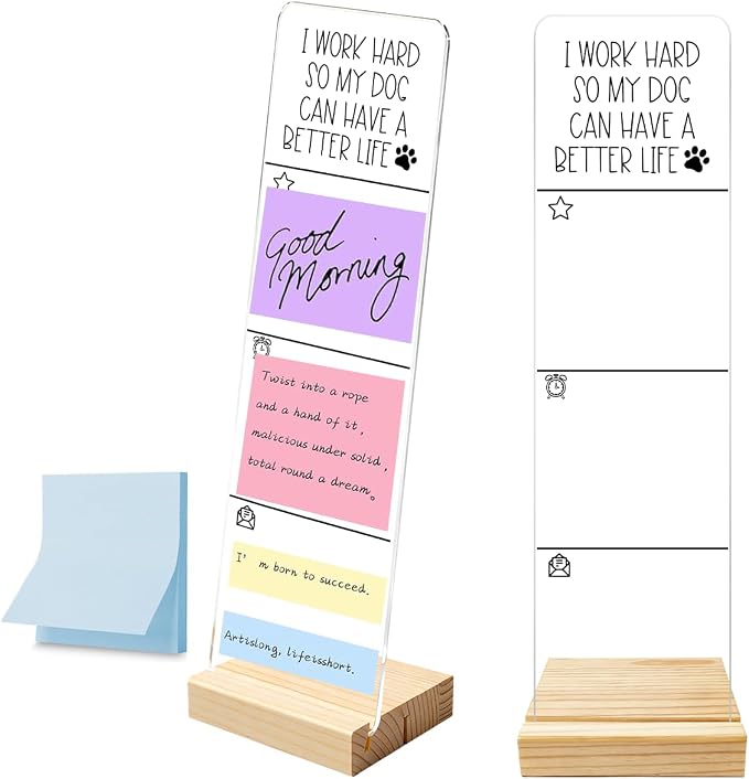 Monitor Memo Board with Removable Wooden Base Acrylic Portable Sticky Note by HTBIG
