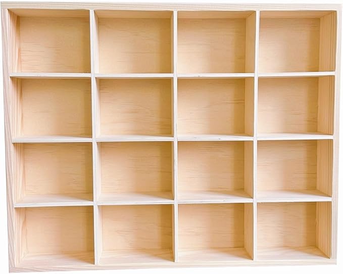 13.4''x10.6''x2'' Wooden Storage Divider Box Showcase Display Tray | Showcase by LONGTAO