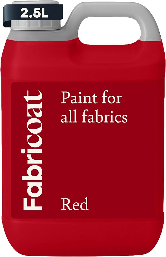 Fabricoat Red Fabric Upholstery Paint & Dye | 2500ml / 85 fl oz | Restore or by Fabricoat