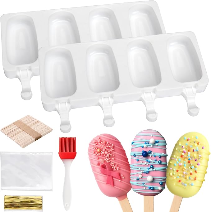 Mity rain 2 Pack Cake Pop Mold Silicone, 8 Cavity Reusable Cakesicle Molds | by Mityrain