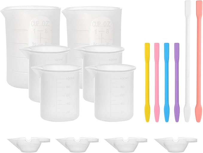 Gartful 16PCS Silicone Measuring Cups Set, Resin Casting DIY Tool Kit by Gartful