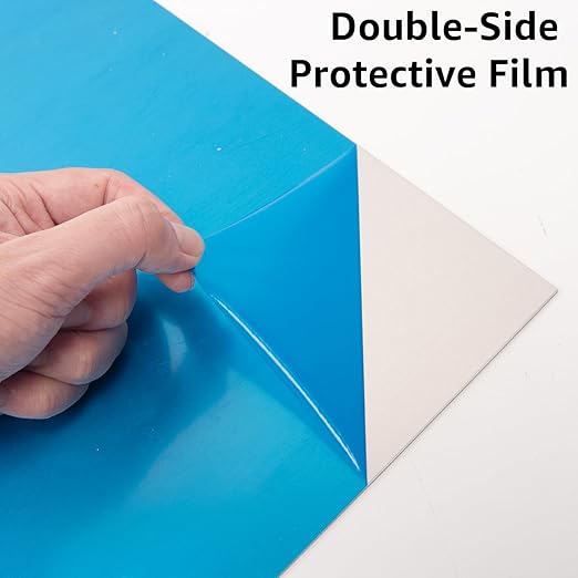 2 Pack 6061 T651 Aluminum Sheet Metal 12" x 16" x 1/8" (0.125") Rectangle Metal Plate Covered with Protective Film, 3mm Flat Aluminum Plate for Crafting and Industry