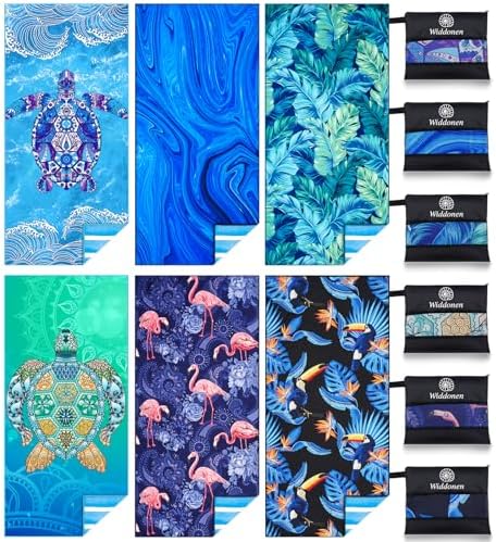 Widdonen Microfiber Beach Towel, Extra Large 6 Pack-71x32 by WIDDONEN