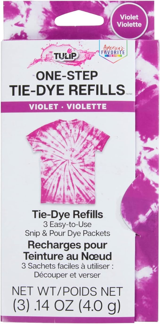 Tulip One-Step Tie-Dye Kit, 3 Fabric Dye Refill Packs by Tulip