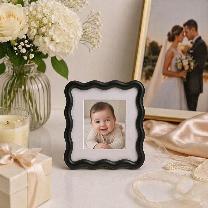High-End Black 4x4'' Square Zinc Alloy Picture Frames, - Image 5