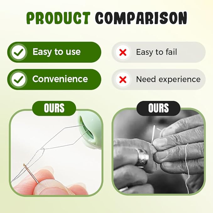 2 in 1 Needle Threader and Seam Ripper, 2025 New Automatic Threader for Hand Sewing, Storable Sewing Needles, Essential for Sewing Lover (Green)