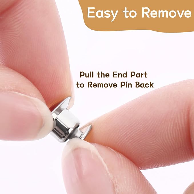 DECYOOL 100PCS Metal Locking Pin Backs, Pin Keepers Clasp Pin Backs Locking Buckles for Brooch DIY Crafts Badges Enamel Lapel Needles Pin Lock