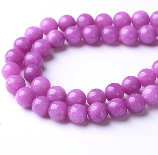 36PCS 12MM Purple Jade Beads Stone Beads Energy Healing Beads for DIY Jewelry Bracelet Necklace Making for Jewelry Making15Inch