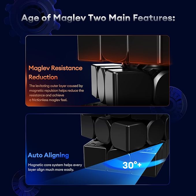 GAN 13 Maglev Frosted Coated, Magnetic Speed Cube 3x3 Stickerless 56mm Magnets Magic Cube Puzzle Toys, GAN Flagship