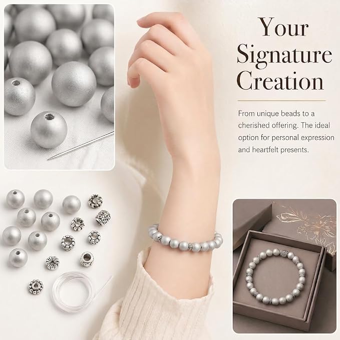 8mm Matte Silver Hematite Bead, 15-Inch Matte Round Loose Stone Beads - Image 4