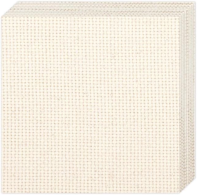 10 PCS Punch Needle Fabric | Pre-Cut Natural Cotton Tufting Cloth Monks Cloth by Nitelemn