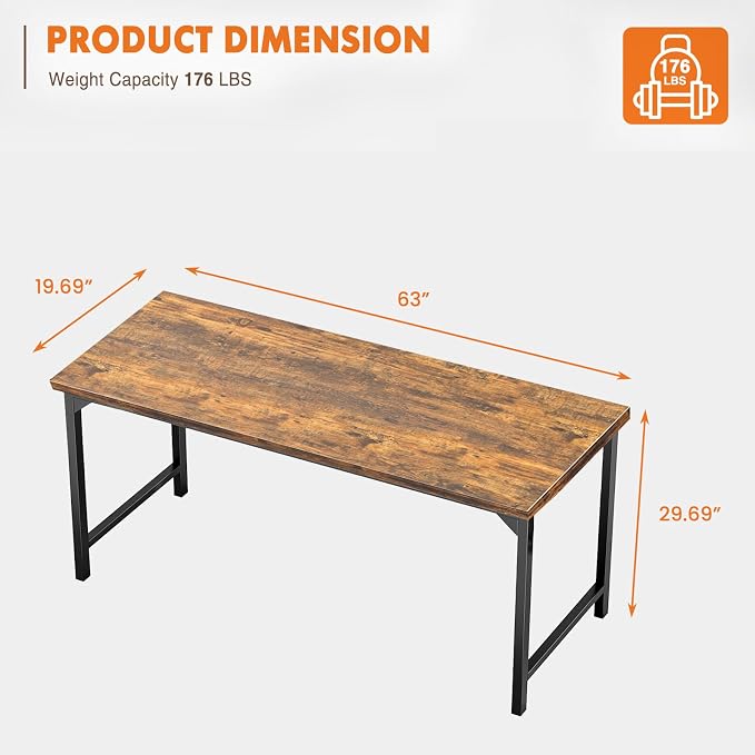 Sweetcrispy 63-Inch Small Computer Desk - Image 3