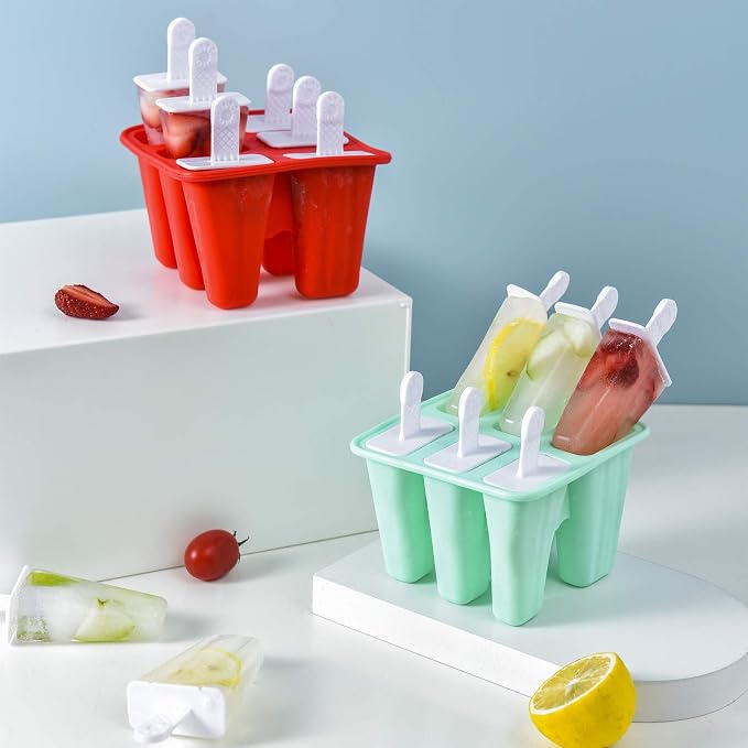 Popsicle Molds ，6 Pieces Silicone Ice Pop Models Popsicle Models Reusable Easy - Image 4