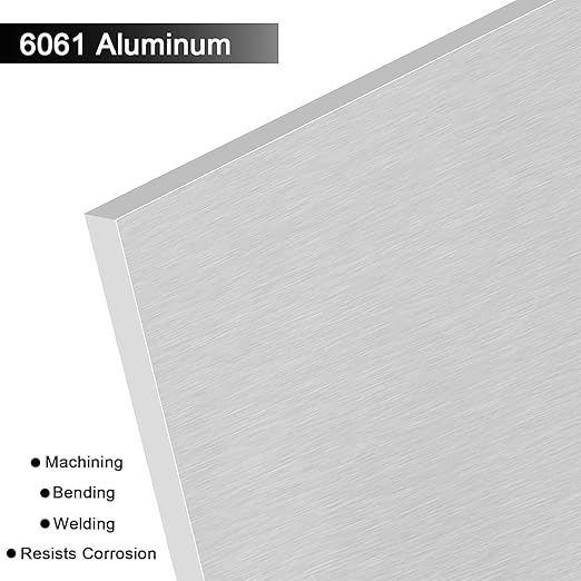 2Pack 6061 T651 Aluminum Sheet Metal 6 x 6 x 1/4 Inch Flat Plain Aluminum Plate Covered with Protective Film, Heat Treatable Rectangle 6MM Aluminum Metal Plate for Industrial, Crafting, DIY