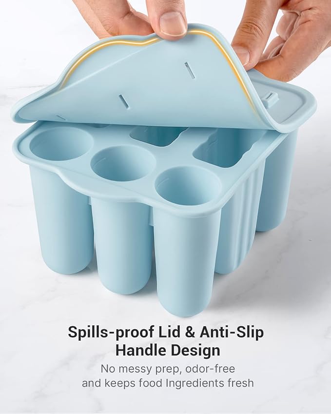 Popsicle Molds for Kids, 9 Pieces Popsicles Molds Silicone BPA- Free Popsicle - Image 7