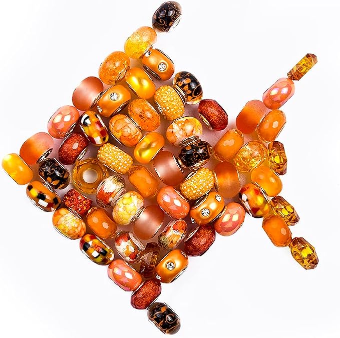 Aipridy European Large Hole Beads, Colorful Glass Charm Beads Set - Image 5