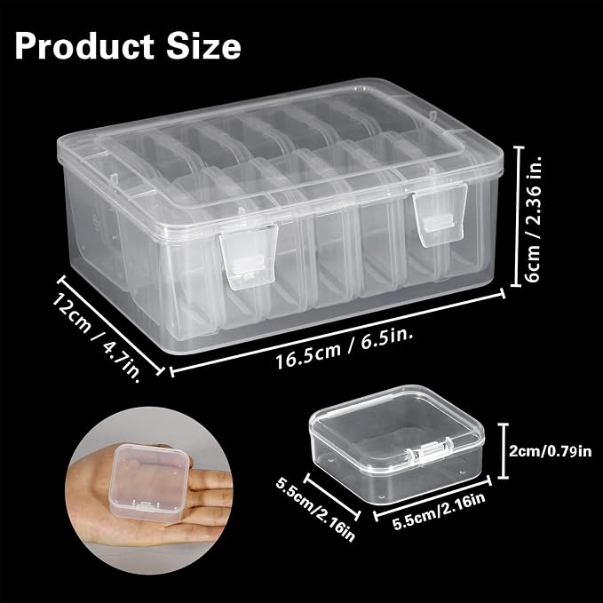 Mathtoxyz Small Bead Organizers, 45 Pieces Plastic Storage Cases Mini Clear - Image 5