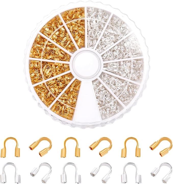 PH PandaHall 540pcs 6 Colors Brass Wire Guardian, Wire Guard Thread Protector by PHPandaHall