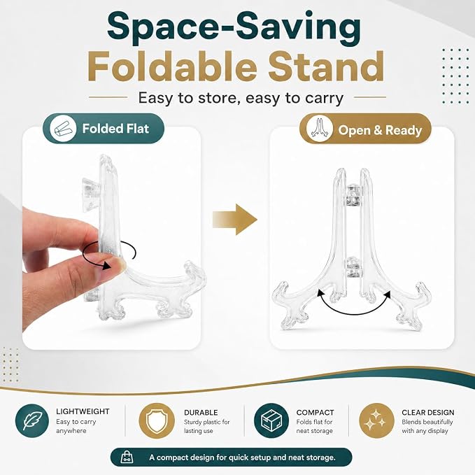 Artliving 3 Inch Acrylic Card Display Stands, Small Plastic Easels and - Image 5