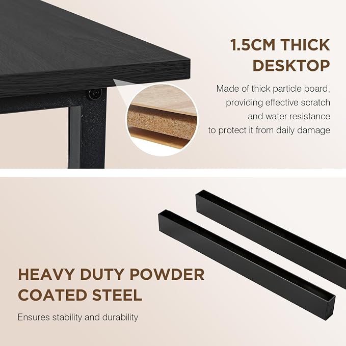 PayLessHere | 47 Inch Computer Desk | Black | Office Desk - Image 7