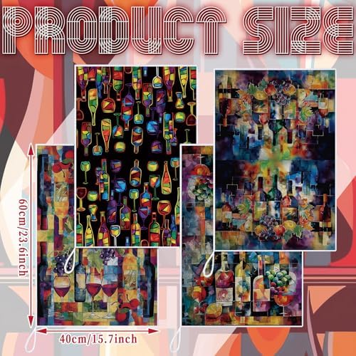 Bencailor 6 Pcs Picasso Wine Kitchen Towels Decorative Sets Dish Towels - Image 3