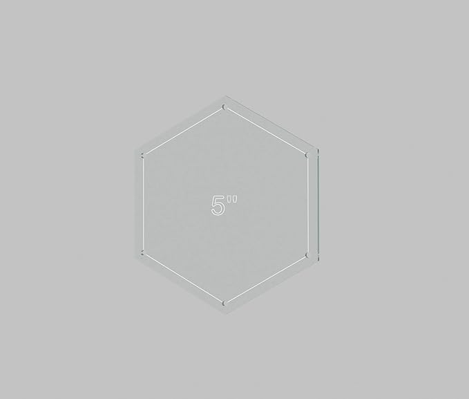 Hexagon Quilting Template Set - 5", 6", 7", 8" Sizes with 1/4" Seam Allowance - Durable Acrylic Templates for Quilting, Patchwork, Crafting, & Sewing Projects - Clear Templates for Accuracy