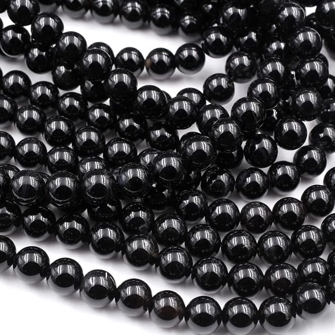 Zenkeeper 108 Pcs Black Onyx Beads by Zenkeeper