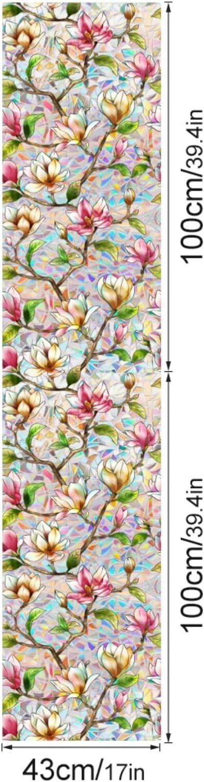 Magnolia Stain Glass Window Film - Image 2