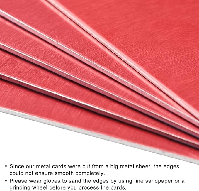uxcell Blank Metal Card 100x60x1mm Anodized Aluminum Plate for DIY Laser Printing Engraving Red 5 Pcs